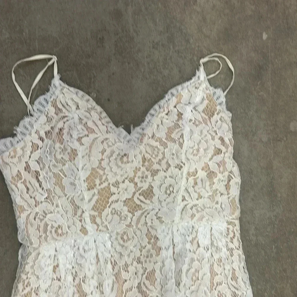 Dex White Lace Spaghetti Strap Midi Dress - Picture 2 of 5
